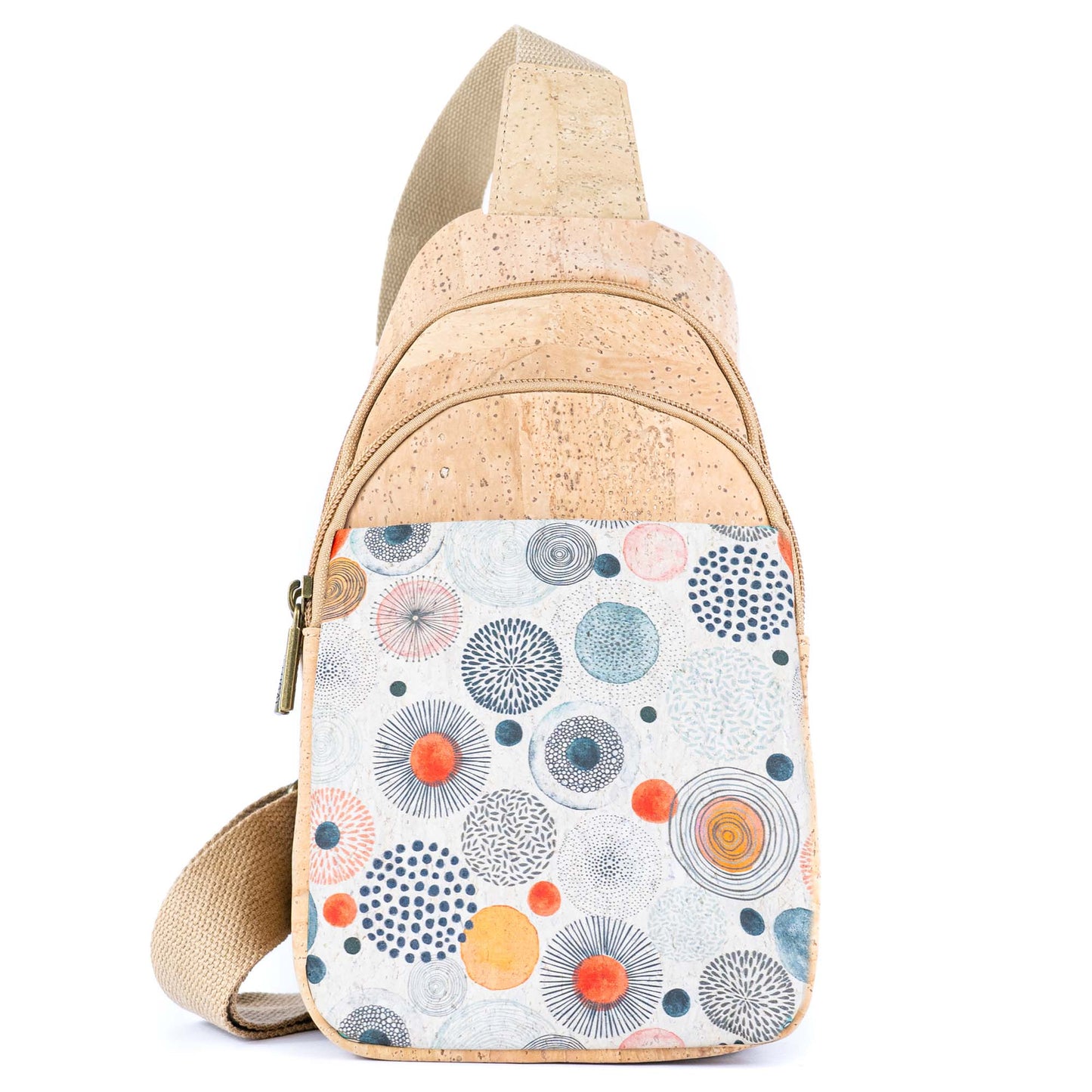 Natural Women's Three-Compartment Sling Bag BAG-2296
