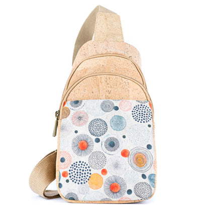 Natural Women's Three-Compartment Sling Bag BAG-2296