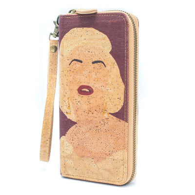 Abstract Frida Art Cork Zipper Wallet- BAG-2076