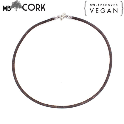 3MM round brown Cork Necklace N-001-B-10