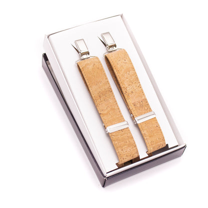 Natural Adjustable cork straps men's SUSPENDER L-542-A