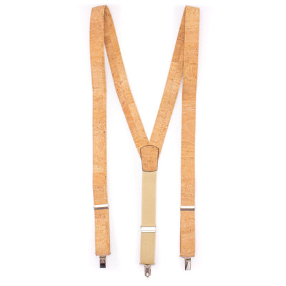 Natural Adjustable cork straps men's SUSPENDER L-542-A