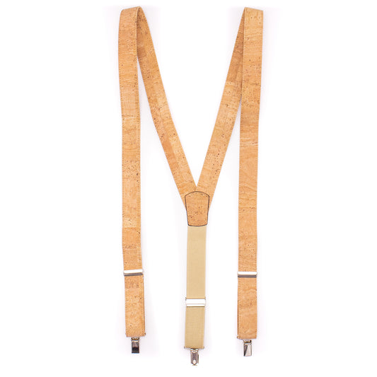 Natural Adjustable cork straps men's SUSPENDER L-542-A