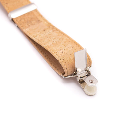 Natural Adjustable cork straps men's SUSPENDER L-542-A