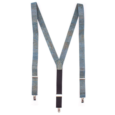Turquoise Adjustable cork straps men's SUSPENDER L-542-E