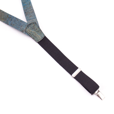 Turquoise Adjustable cork straps men's SUSPENDER L-542-E