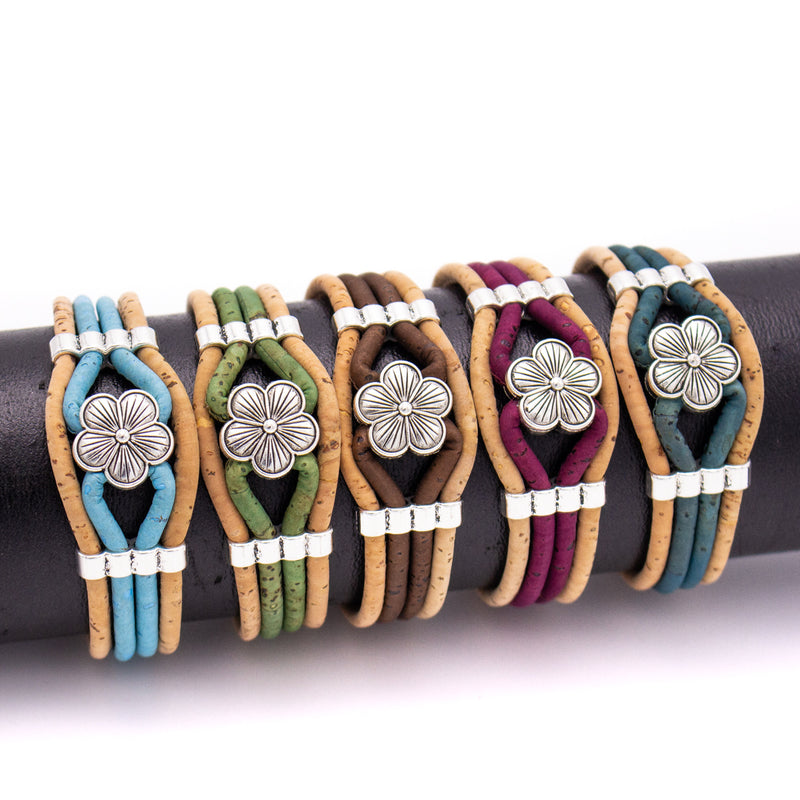 Cork jewelry cork bracelet for women colorful Cork handmade Original bracelet BR-466-MIX-5