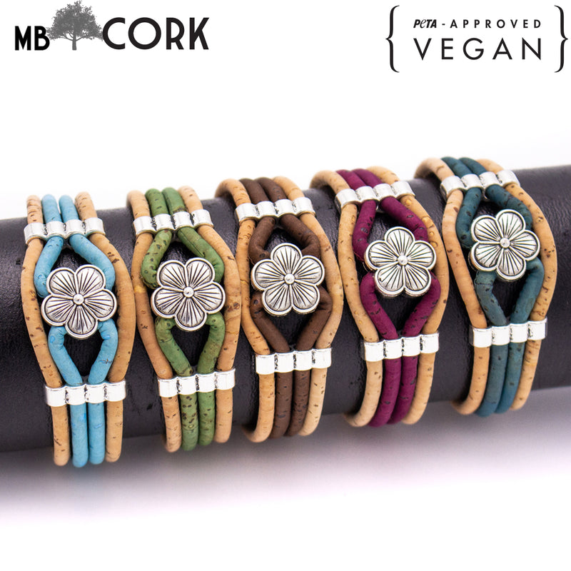 Cork jewelry cork bracelet for women colorful Cork handmade Original bracelet BR-466-MIX-5
