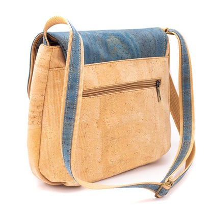 Elegant Cork Crossbody Bag – Natural & Colorful Tassel Flap Shoulder Purse BAGP-026