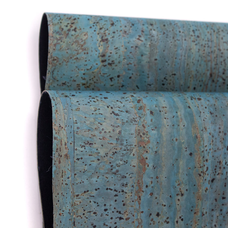 Premium Solid Turquoise Cork Fabric COF-125