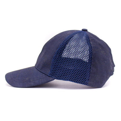 Navy Cork Men's Hat with Breathable Mesh L-522
