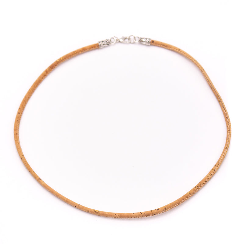 3MM round natural Cork Necklace N-001-A-10