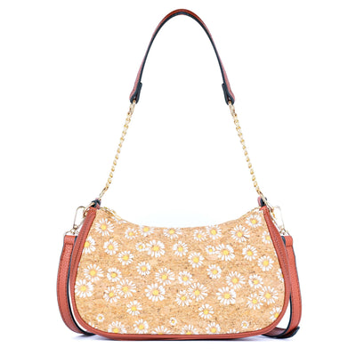 Bohemian Chic Printed Cork & Brown PU Leather Crossbody Bag BAG-2336-FGHI