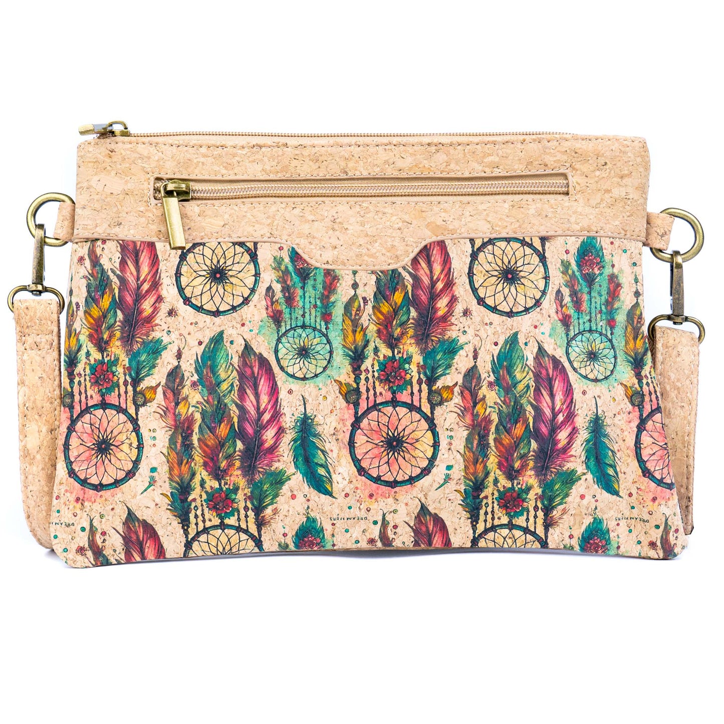 Printed Natural Cork Crossbody Bag & Clutch BAG-2396