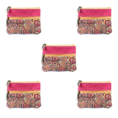 Double Zipper Cork Coin Purse  (5units) BAGP-265