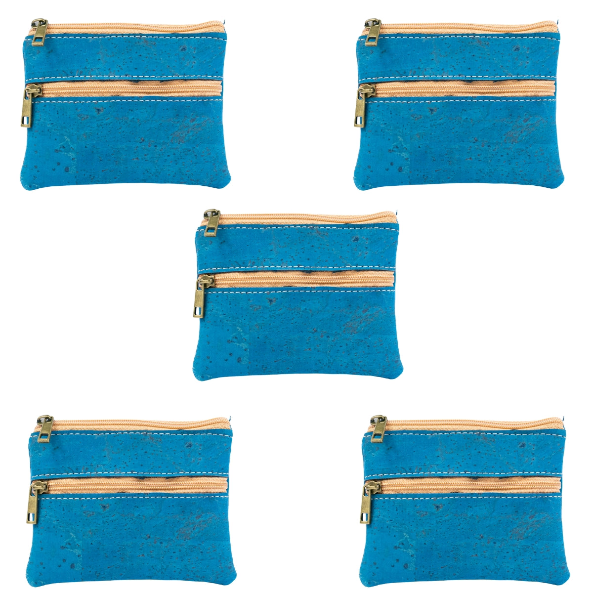 Dual Zip Cork Coin Purse BAGP-309(5units)