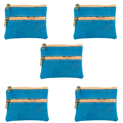 Dual Zip Cork Coin Purse BAGP-309(5units)