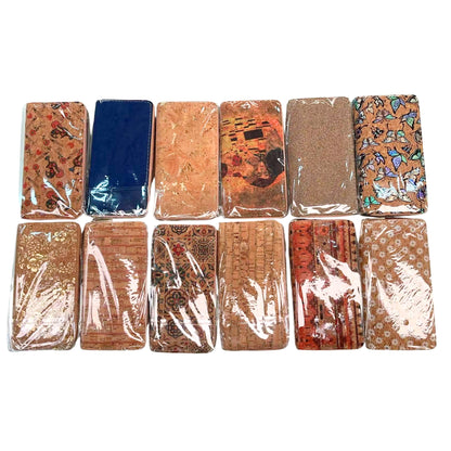 12pcs | Printed Cork Zip-Around Wallet —BAGD-623