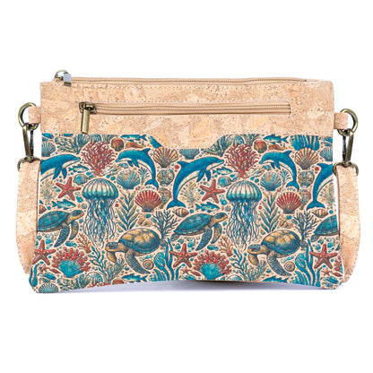 Printed Natural Cork Crossbody Bag & Clutch BAG-2393