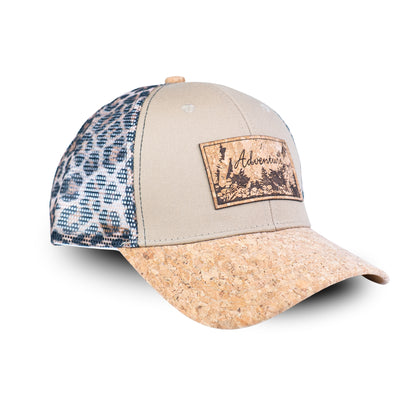 Cork Baseball Cap with Mesh Back - Adventure Trucker Hat L-1191