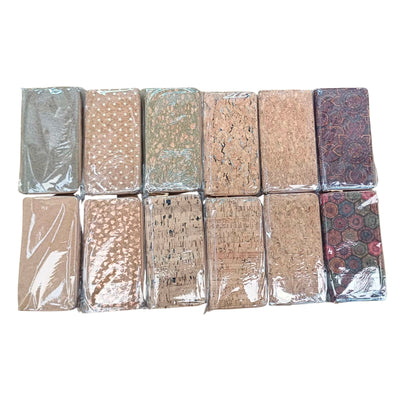 Natural cork with flower pattern zipper women wallet BAGD-589（12units）