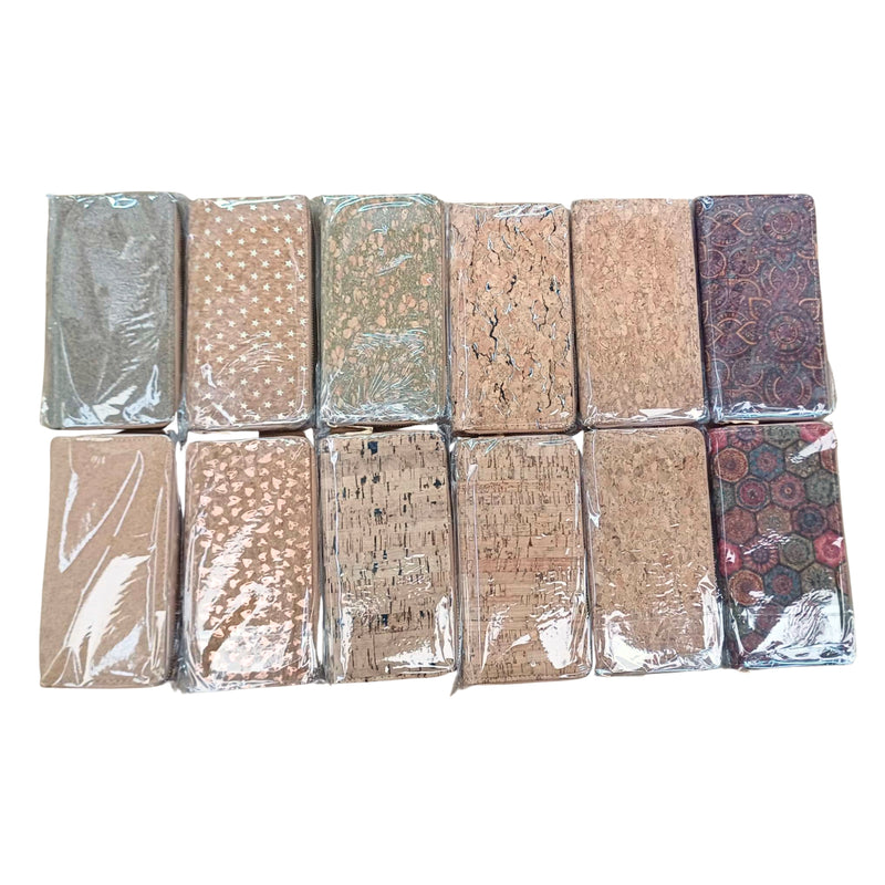 Natural cork with flower pattern zipper women wallet BAGD-589（12units）