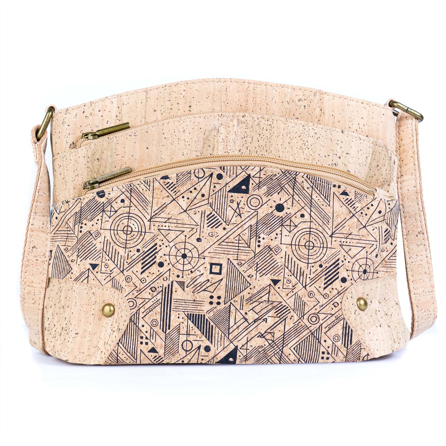 Multi-Pocket Cork Crossbody Bag with Adjustable Shoulder Strap BAG-2394