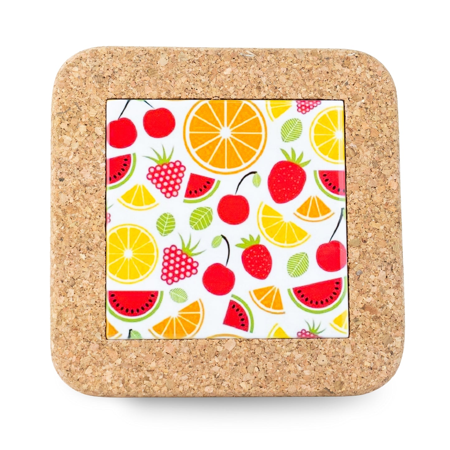 NEW STYLE Ceramic Tile Coaster on Cork Base L-1121