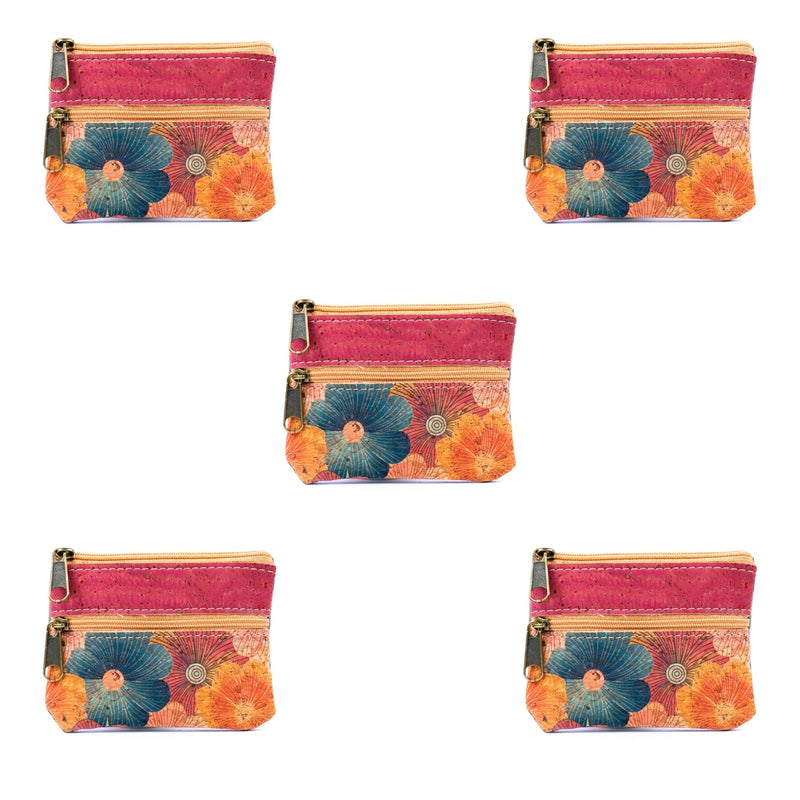 Double Zipper Cork Coin Purse  (5units) BAGP-266