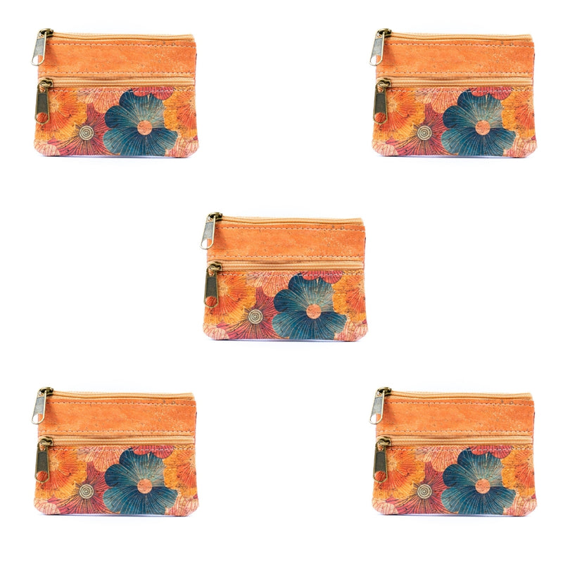 Double Zipper Cork Coin Purse  (5units) BAGP-266