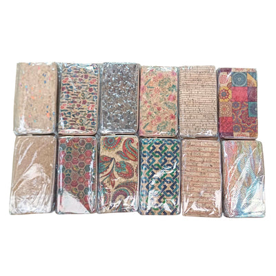 Natural cork with flower pattern zipper women wallet BAGD-589（12units）