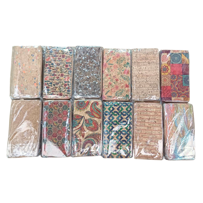 Natural cork with flower pattern zipper women wallet BAGD-589（12units）