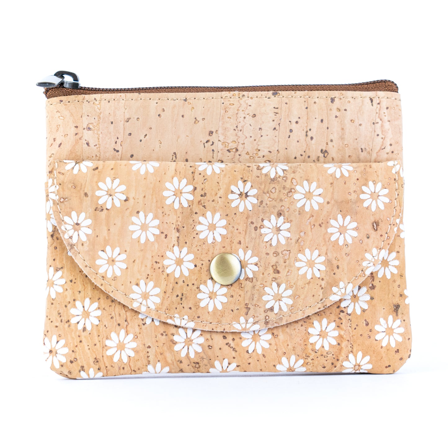 Compact Cork Coin Purse with Snap Pocket with Key Ring BAG-2355