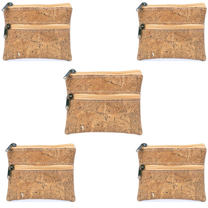Dual Zip Cork Coin Purse BAGP-309(5units)