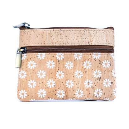 Minimalist Cork Coin Purse with Dual Zippers BAG-2354