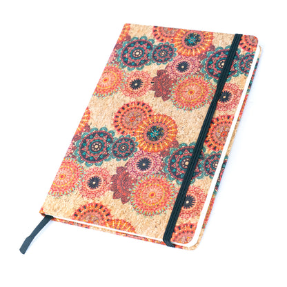 Cork Notebook with Mosaic and Floral Designs L-1157