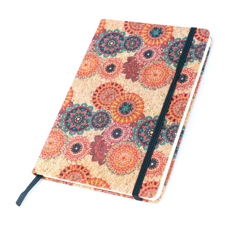 Cork Notebook with Mosaic and Floral Designs L-1157