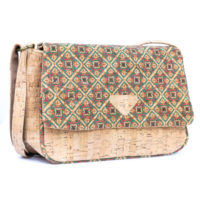 Vibrant Cork Crossbody Bag – Floral & Mosaic Delight BAGF-090