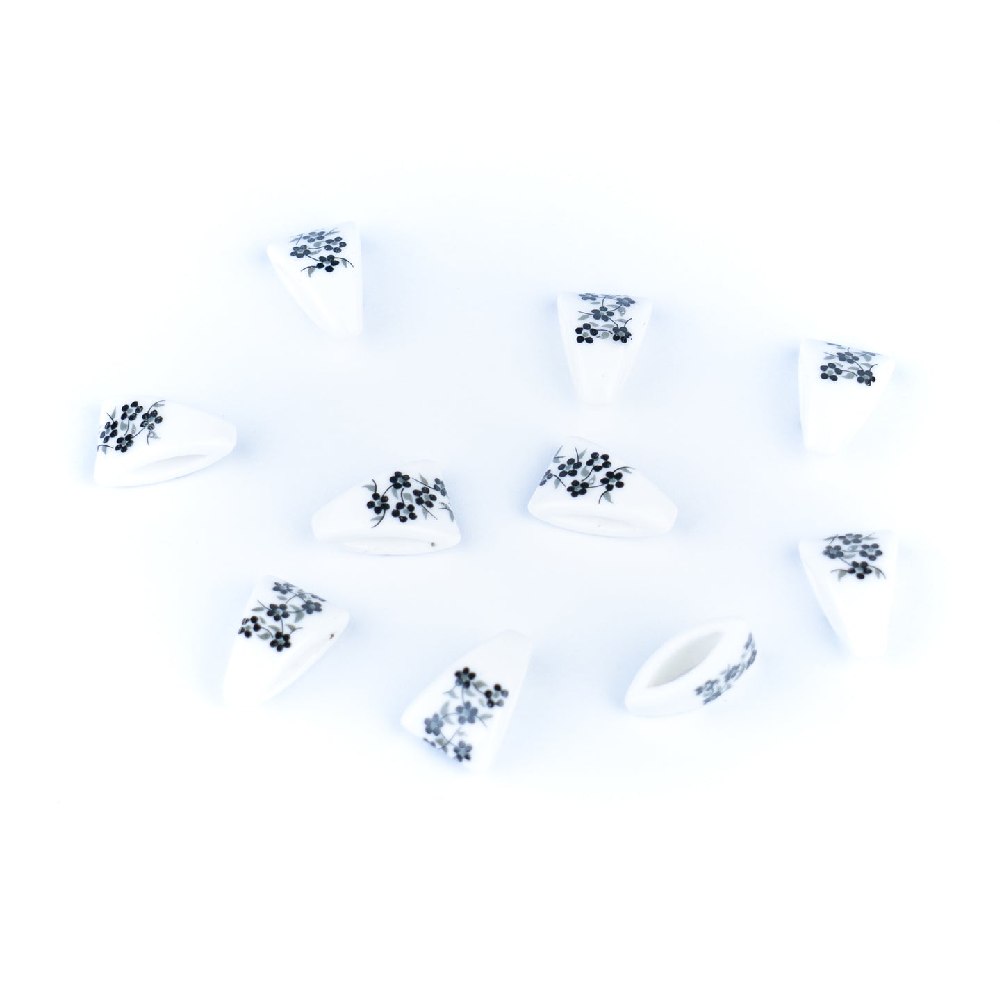 10 Pcs for 10mm flat leather, Flat Ceramic Slider Bead for 10mm Cork Cord   D-5-5-273