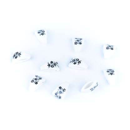 10 Pcs for 10mm flat leather, Flat Ceramic Slider Bead for 10mm Cork Cord   D-5-5-273
