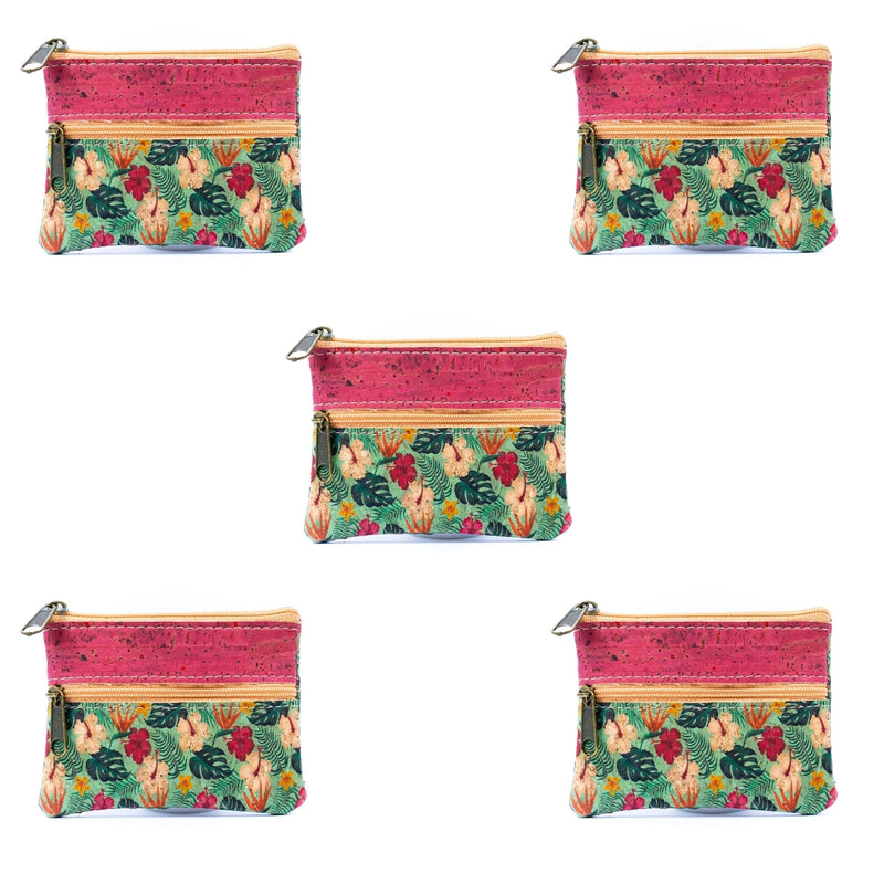 Double Zipper Cork Coin Purse  (5units) BAGP-266