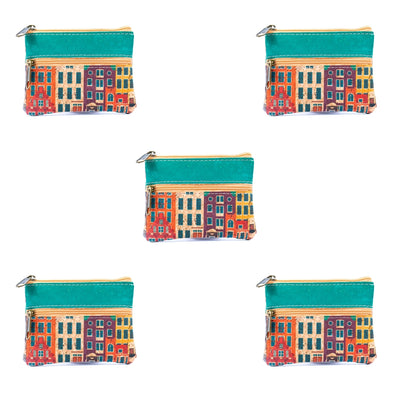 Double Zipper Cork Coin Purse  (5units) BAGP-265