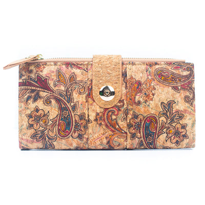 Long Cork Wallets with Floral Mosaic Print BAGD-480
