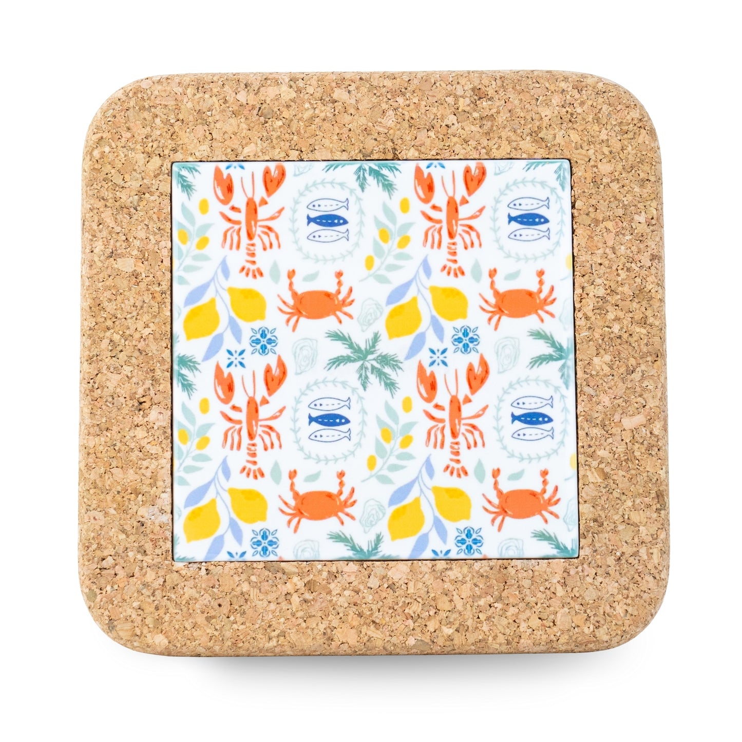 NEW STYLE Ceramic Tile Coaster on Cork Base L-1121