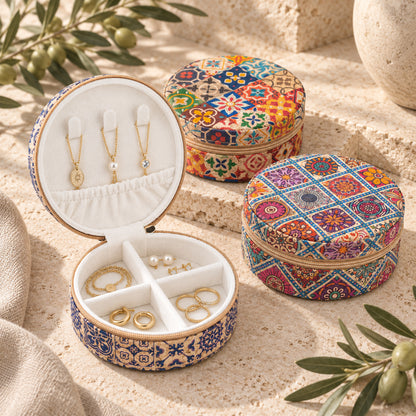 Round Tile Cork Jewelry Box L-1226