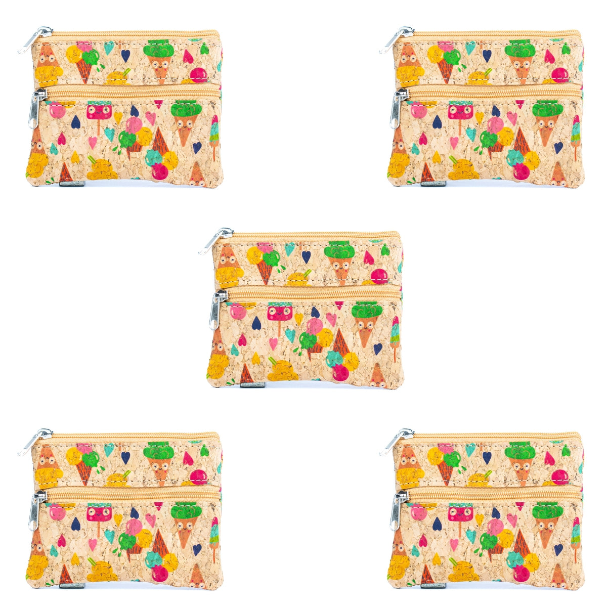Eco-Friendly Cork Coin Purse with Dual Zippers BAGP-332(5units)