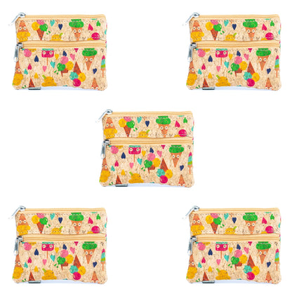 Eco-Friendly Cork Coin Purse with Dual Zippers BAGP-332(5units)