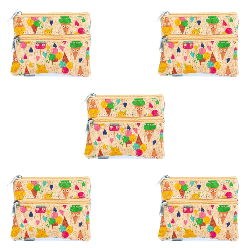 Compact Natural Cork Coin Purse BAGP-332(5units)