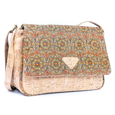Vibrant Cork Crossbody Bag – Floral & Mosaic Delight BAGF-090