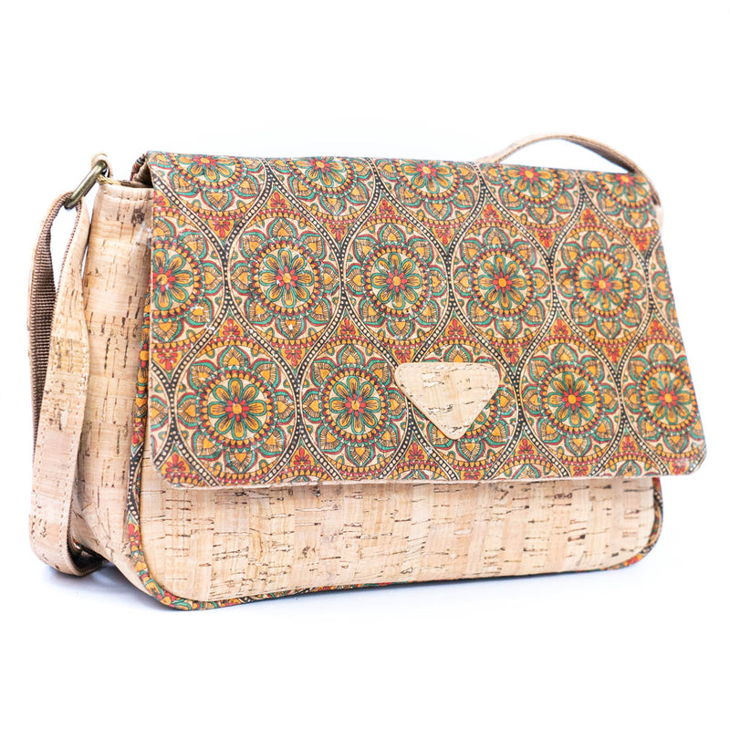 Vibrant Cork Crossbody Bag – Floral & Mosaic Delight BAGF-090